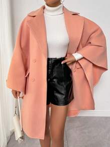 SHEIN Clasi Chaqueta casual de mujer con botones y bolsillos falsos de largo