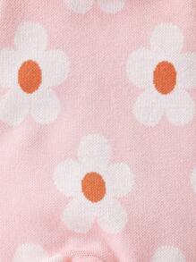 SHEIN Infant Girls' Fashionable Cute Versatile Knit Romper - Baby Pink - View 7