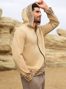 Manfinity Nomadique Sweat-shirt à capuche zippé pour hommes, simple et tendance, décontracté pour le porter au quotidien, veste à capuche à manches longues avec fermeture éclair, cadeau pour amis, mari, petit-ami