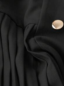 Chiquease Blazer informal de mujer de unicolor con botones delanteros, mangas largas y cuello de solapa