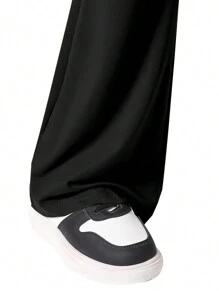 SHEIN Wildeya Teen Girl 2024 Autumn/Winter New Micro Flare Leg Pants, Sports College Style Casual Versatile Long Trousers