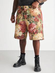 Manfinity VCAY 大码男士宽松提花编织短裤