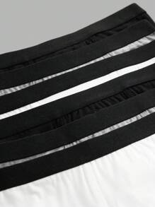 SHEIN 6pcs/Pack Young Boy Minimalist Contrast Elastic Waist Sports Briefs, Casual Style