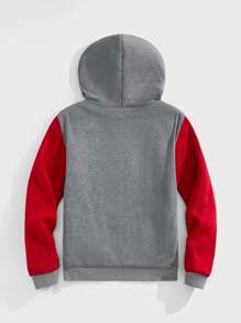 Manfinity Homme Loose Fit Men's Colorblock Zip-Up Hooded Thermal Lined Jacket