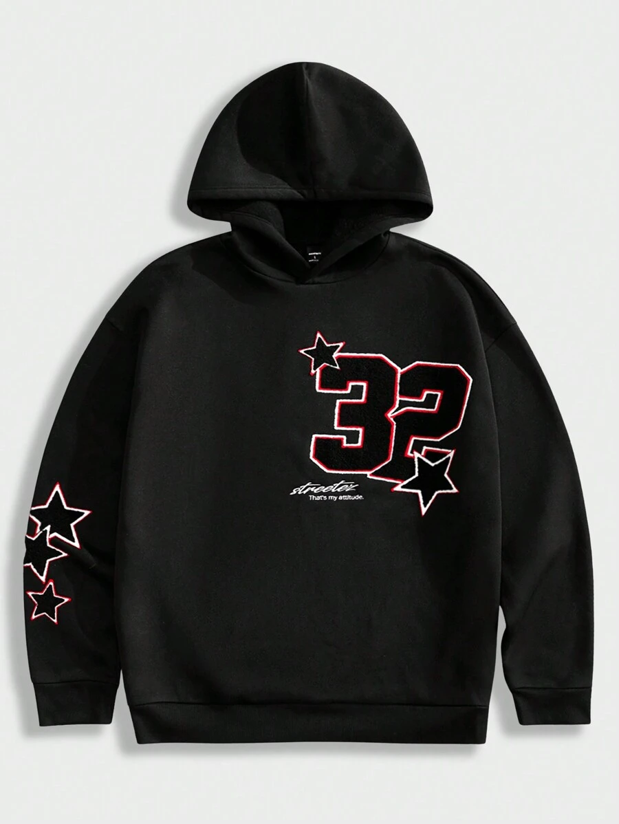 Manfinity VCAY Men's Loose Knit Long Sleeve Sweatshirt Set, For Fall Winter - Black - View 1