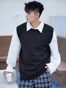 DAZY Men's All-Match Casual Versatile Black Vest,Fall Clothes - Black - View 6