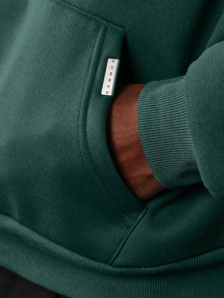 Oversize-Kapuzenpullover aus Fleece mit Mitteltasche