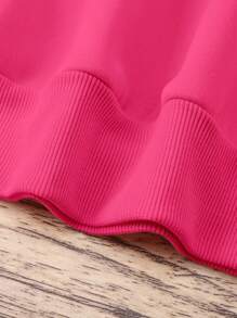 SHEIN LUNE Sudadera de talla grande para mujer con estampado de corazón, cuello redondo y manga larga