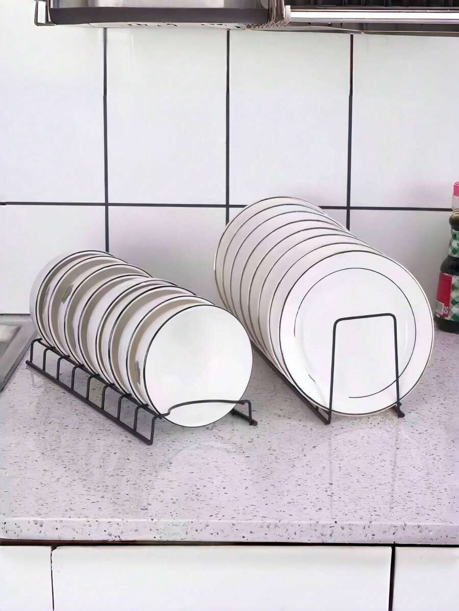 1 Giá để đồ nhà bếp bằng thép không gỉ, hai kiểu để phơi bát đĩa, đũa và bát có giá để bát đĩa tích hợp cho bồn rửa và tủ, giá để ráo nước nhà bếp, Giáng sinh - Đen - màu đen - Xem 1