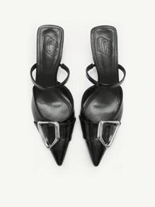 CUCCOO CHICEST Women's Black Fashion Pointed Toe Chunky Mid Heel Pumps Spring Shoes - Black - View 6