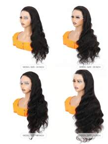 13x4 Transparent Lace Front Wigs Human Hair Body Wave Wigs For Black Women Lace Frontal Wigs Human Hair 180 Dentisy Lace Front Wigs Pre Plucked With Baby Hair - Natural Black - View 6