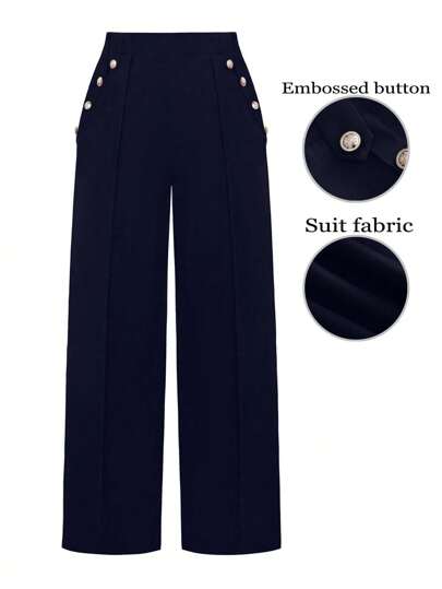 SHEIN Clasi Plus Size Casual Solid Color Straight Leg Pants Graduation,Back To School,Teacher Outfits For Women Winter Fall Autumn