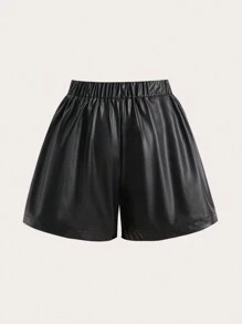 SHEIN Tween 女童黑色宽松休闲短裤