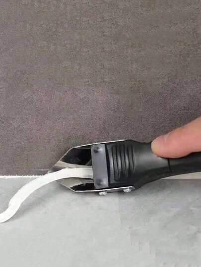 SHEIN 1PC/2PCS 20CM 30CM Stainless Steel Head Plastic Handle Multi Purpose Cleaning Scraper Tool For Kitchen Bathroom Floor Gap Caulking Glass Seam Sealing Home Improvement Cleaning Tools Durable Heavy Duty Rustproof Easy Grip Space Saving Home Office Car Use