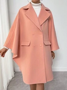 SHEIN Clasi Chaqueta casual de mujer con botones y bolsillos falsos de largo