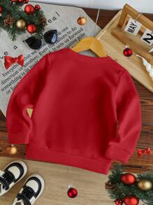 SHEIN Young Boy Round Neck Long Sleeve Printed Minimalist Sweatshirt, Casual Everyday Wear