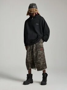 NEON BLANC Men's Washed Printed Long Sleeve Pullover Sweatshirt, Autumn/Winter - Black - View 6