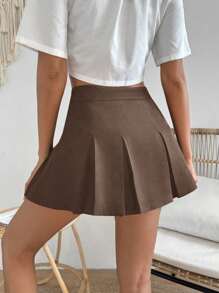 Breezaya Back-To-School Academic Pleated Skirt - High-Waisted Slim-Fitting Thigh-Length A-Line Skirt, Youthful And Versatile Student-Style Short Skirt​