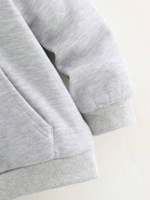 Cozy Pixies Youth Boy "Young Boy" Letter Print Contrast Color Crew Neck Pullover Sweatshirt, In Fall/Winter - Grey - View 4