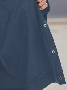 Manfinity Homme Plus Size Men's Solid Color Long Sleeve Single Breasted Casual Jacket For Autumn