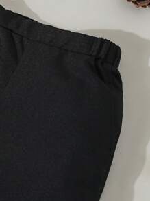 Souflis Souflis 3pcs/Set Baby Boys Gentleman Outfit: Shirt With Bowknot + Double Breasted Vest + Pants, & Elegant Fashion, Suitable For Party, Birthday, Wedding, Anniversary - Black - View 4