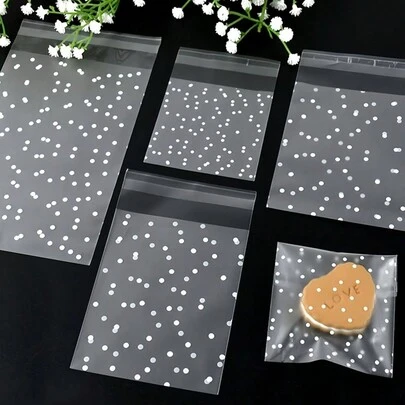 SHEIN 100 chiếc túi đựng kẹo Cello trong suốt tự dán kín cao cấp đựng bánh quy, sôcôla và quà tặng tiệc Túi đựng quà cưới tự làm, túi đựng quà sinh nhật, quà tặng tiệc mừng em bé, túi đựng quà trong suốt có dải keo dán (Túi Cello, bao bì bánh mì, vật dụng sự kiện)