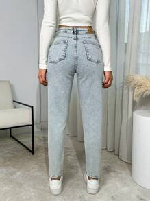 EURMUSE Casual Washed Distressed Tapered Jeans - Medium Wash - View 2