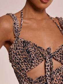 MUSERA Sexy Halterneck Frill Top Vacation Spring Summer Fall, Autum, Winter, - Multicolor - View 4