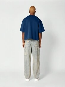 SUMWON 短款优质重磅基本款 T 恤 - 水鴨藍 - 查看 3