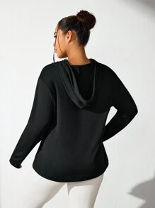 SHEIN Sport Studio Women's Letter Print Casual Hoodie Sweatshirt, Simple Design For Everyday Wear