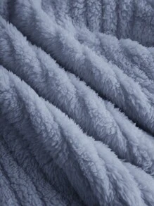 SHEIN Girlism Teen Girls' Fluffy Knitted Loose Casual Versatile Crew Neck Sweatshirt, Autumn/Winter - Dusty Blue - View 8