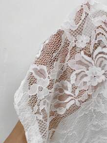 Chiquease Nueva camiseta de tirantes ajustada y corta con parches de encaje calados para mujer, para primavera/verano