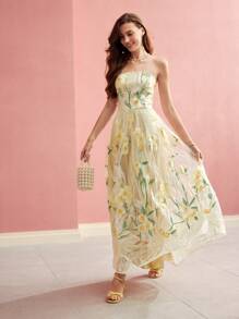 MOTF PREMIUM 花卉刺绣连衣裙，情人节装 - 彩色 - 查看 8