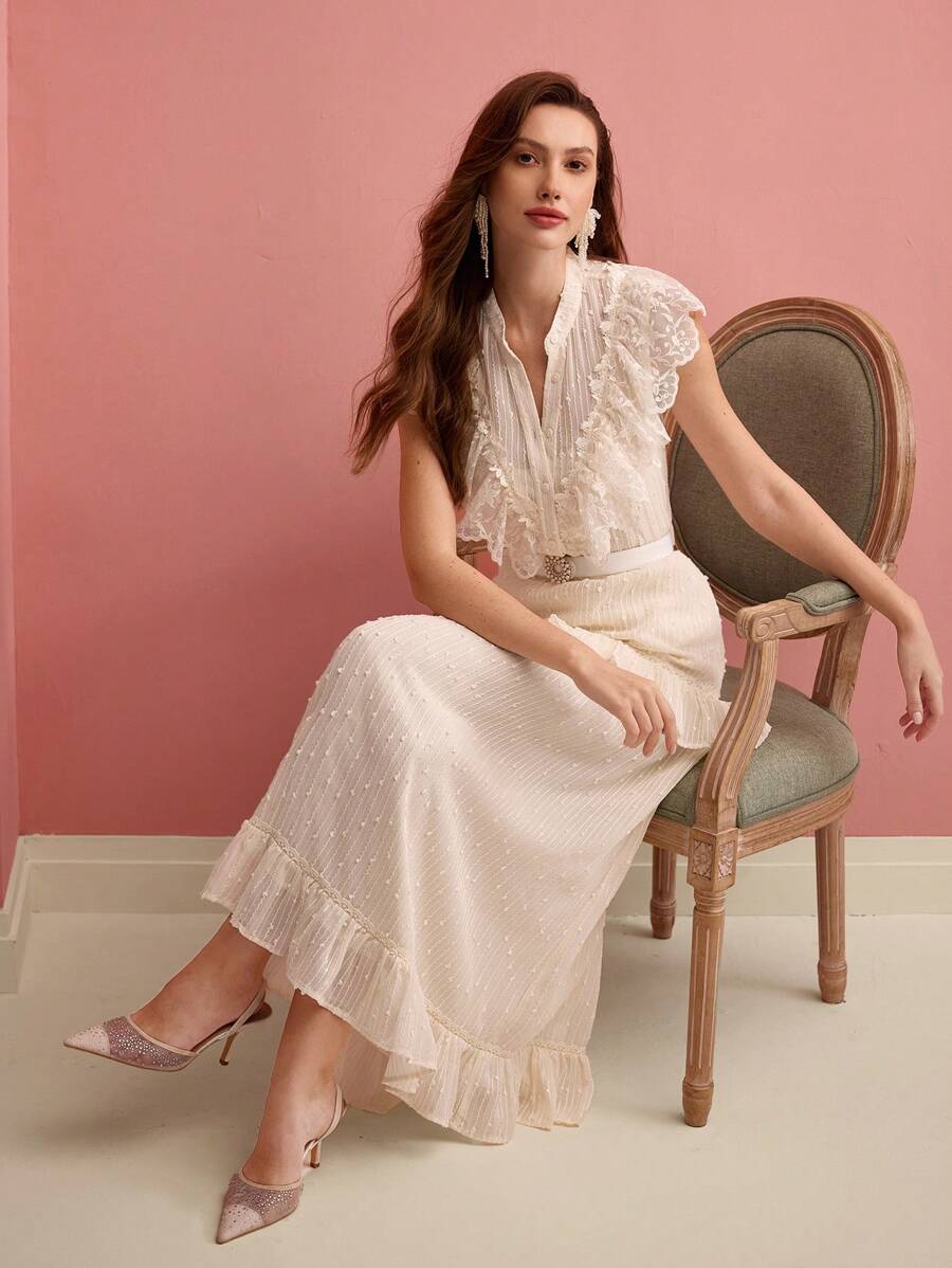 MOTF PREMIUM ÁO KHOÁC NHẸ CÓ NÚT RUFFLE PHÍA TRƯỚC