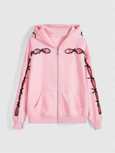 Kawaii Plus Size Y2K Bowknot Sweatshirt