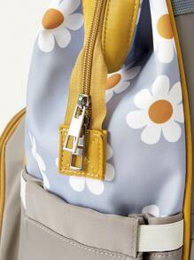 Cozy Pixies 1pc New Mom Bag Daisy Print Backpack, Spacious Multi-Function Maternity Nappy Bag For Outdoor Casual Wear - Multicolor - View 10