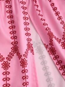 Sweetra 女士夏季海滩度假长裙女装 - 粉色 - 查看 3