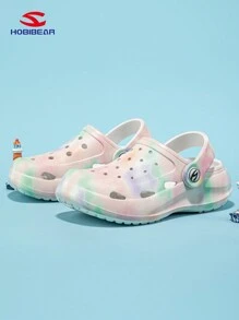 1 Pair HOBIBEAR Kids Clogs, Cute Soft Comfortable Hollow Wooden Baby Toddler Shoes, Fashion Colorful Slip-On Children Summer Beach Sandals, Suitable For All Seasons - Multicolor - View 5