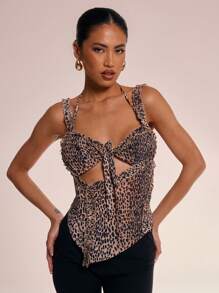 MUSERA Sexy Halterneck Frill Top Vacation Spring Summer Fall, Autum, Winter, - Multicolor - View 1