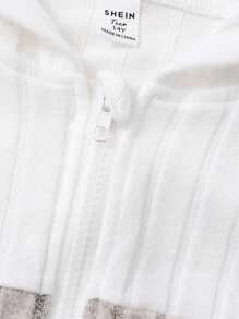 SHEIN Bộ 2 chiếc áo trùm đầu kẻ sọc ghép màu tương phản và quần, trang phục thường ngày phù hợp cho bé gái tuổi teen - Nhiều màu - Xem 8