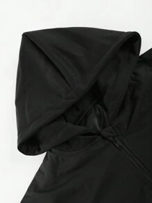 SHEIN Jaqueta piloto/baseball acolchoada com capuz estilo americano para meninos pré-adolescentes, uso diário casual