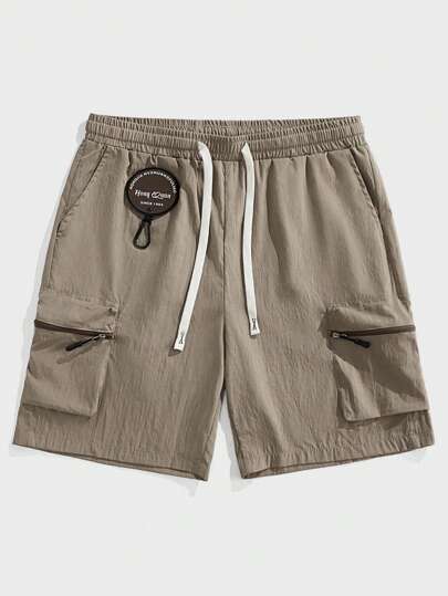 In My Nature Men's Casual Drawstring Waist Cargo Decoration Work Outdoor Shorts