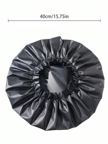 1 件/2 件/3 件大号防水浴帽 - 女士超宽弹力浴帽，EVA 护发，适用于浴室水疗旅行，夏季游泳配件（黑色/图案） - 黑色 - 查看 5