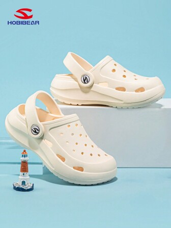 1 paire de sabots mignons, doux et confortables HOBIBEAR pour enfants, avec motif ajouré. Chaussures de plage d'été à la mode pour tout-petits et bébés, sandales plates convenant à toutes les saisons