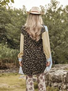 LanaWest Váy họa tiết da báo tương phản sọc xanh trắng đa năng giản dị - Nhiều màu - Xem 2