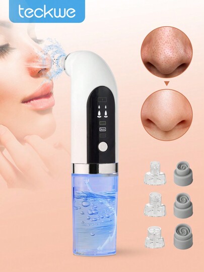 Teckwe Blackhead Remover Pore Cleaner,Vacuum Suction Face Cleaning Acne Removal Kit 3 Modes & 6 Replacement Heads For Facial Cleansing