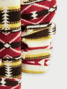 Manfinity VCAY Men's Loose Fit Woven Pattern Print Dropped Shoulder Casual Hooded Jacket, Suitable For Autumn Winter - Multicolor - View 4