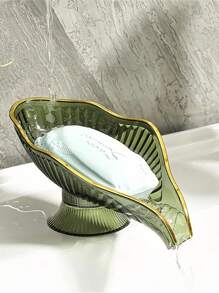 1 件陶瓷自排水皂盒 - 豪华浴室收纳盒，带高架板条设计，无积水皂架，适用于条状和液体皂，快干倾斜托盘，适用于淋浴、水槽台面和水疗装饰，防霉家居升级 - 优质肥皂节省器，适用于夏季潮湿环境