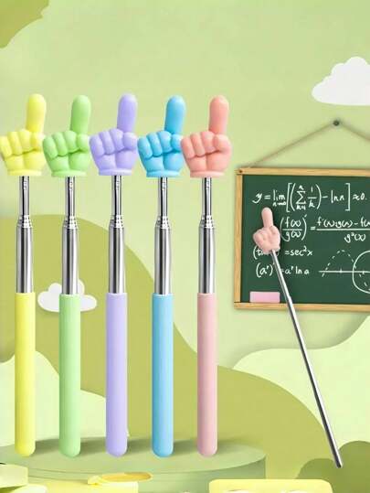 1/5支装可伸缩教师指示棒，适用于白板、黑板和钢琴乐谱课堂教学，防水，演示棒，绘图笔，教师、学生礼物（5种颜色） - 圣诞节必备！