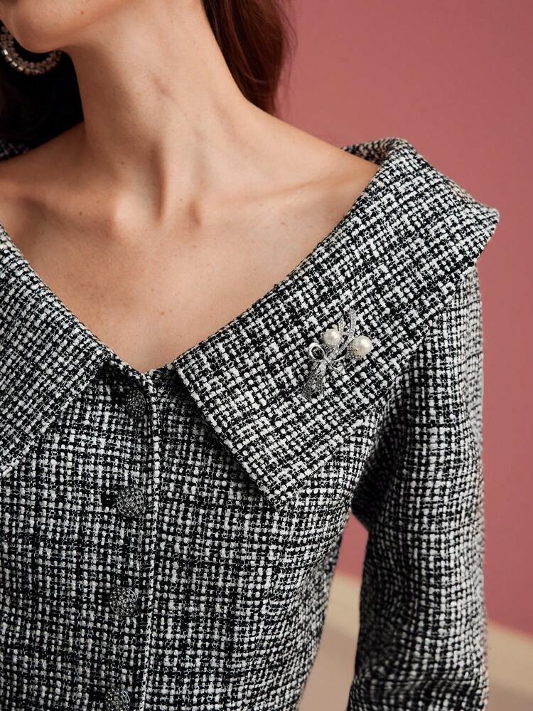 TWEED BUTTON UP COAT